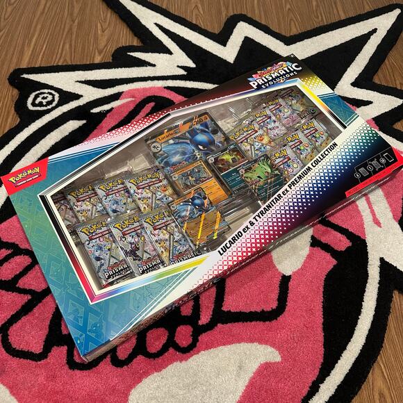 Pokémon Prismatic Evolutions Lucario EX & Tyranitar EX Premium Box - Picture 1 of 8